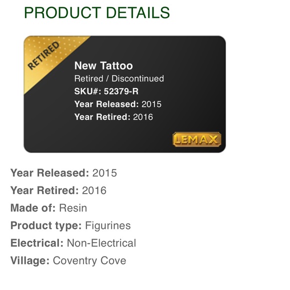 LEMAX - NEW TATTOO - HOLIDAY VILLAGE FIGURINE - #52379 - 2015 - Picture 6 of 6